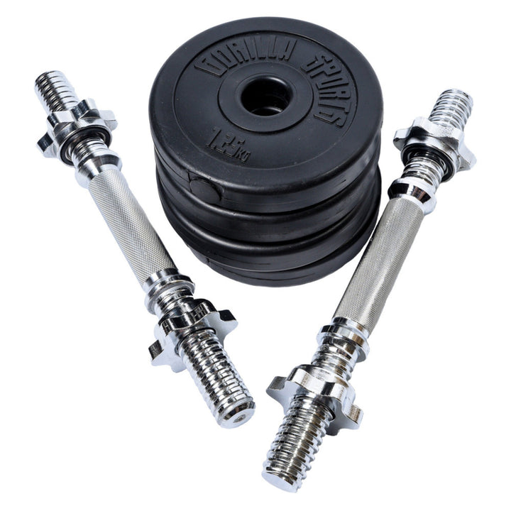 Set gantere reglabile 10 kg cu discuri din ciment - Gorilla Sports Ro