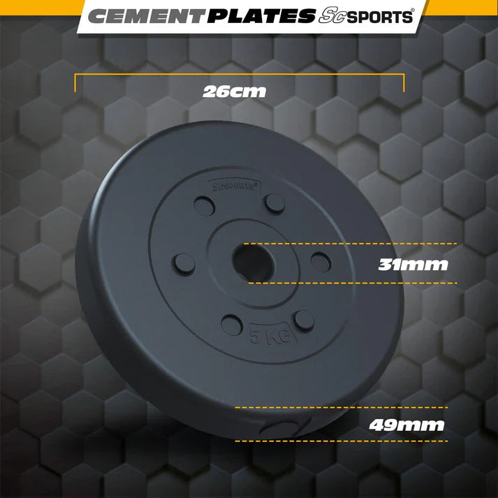 Set de discuri de greutate, 30 kg, 30/31mm, ciment, plastic ScSports