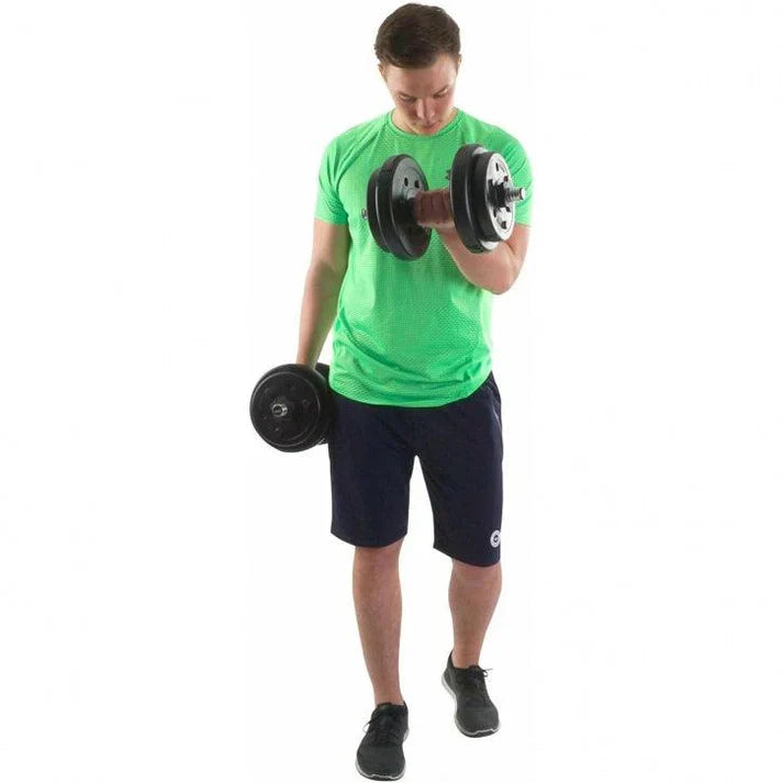 Set de placi de greutati umplute cu ciment, 30/31mm, 30 kg (2x7, 5 + 4x2, 5 + 4x1, 25), negru ScSports