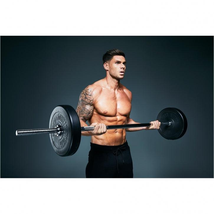 Bară crom/neagră 170 cm cu piulițe de fixare 30/31 mm - Gorilla Sports Ro