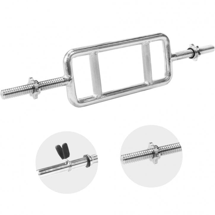 Bara triceps, 86 cm, cu prinderi pentru greutati, Metalic/Argintiu Gorilla Sports