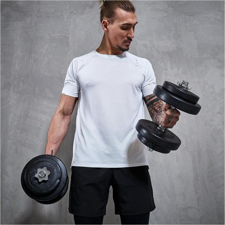 Set de discuri din plastic umplute cu ciment + bara 70 KG - Gorilla Sports Ro