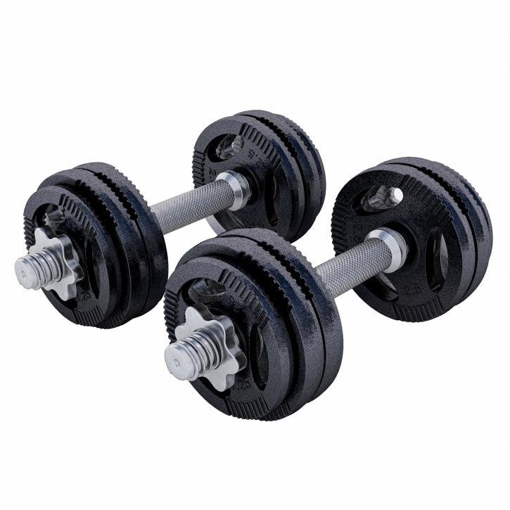Set de gantere cu grip din fontă 30 kg, Argintiu/Negru Gorilla Sports