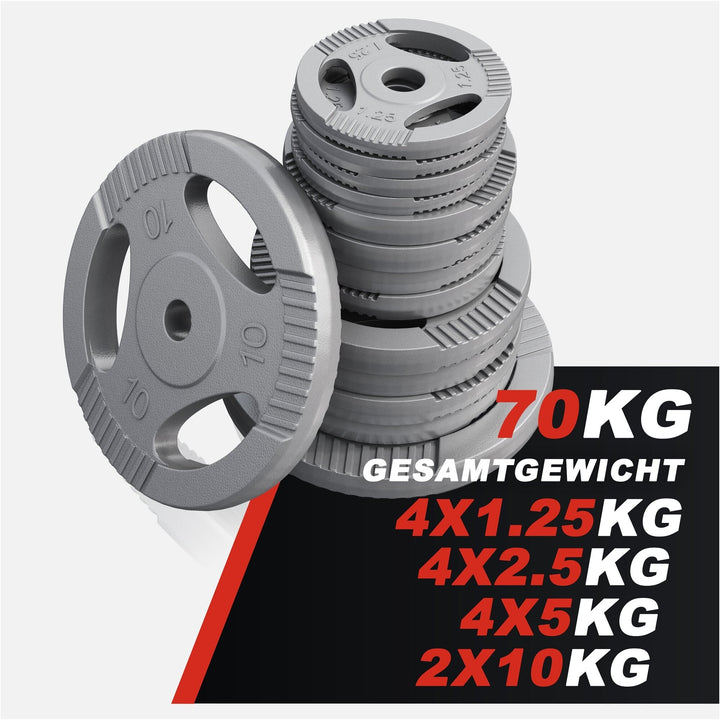 Set complet bara Z + discuri fonta, 70kg, Gorilla Sports - Gorilla Sports Ro