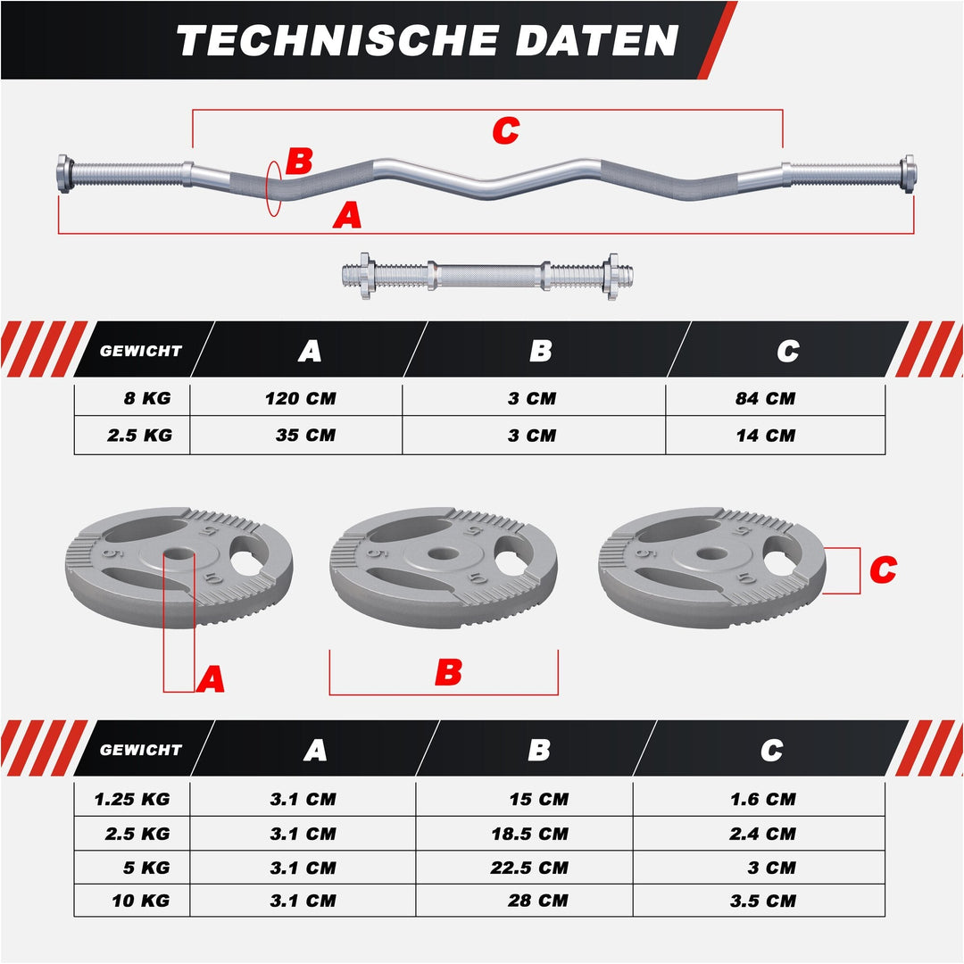 Set complet bara Z + discuri fonta, 70kg, Gorilla Sports - Gorilla Sports Ro
