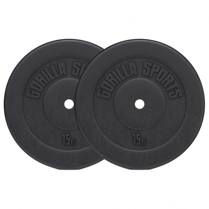 Discuri din plastic umplute cu ciment, 1.25 - 15kg, 30/31mm Gorilla Sports
