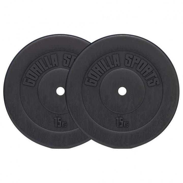Discuri din plastic umplute cu ciment, 1.25 - 15kg, 30/31mm Gorilla Sports