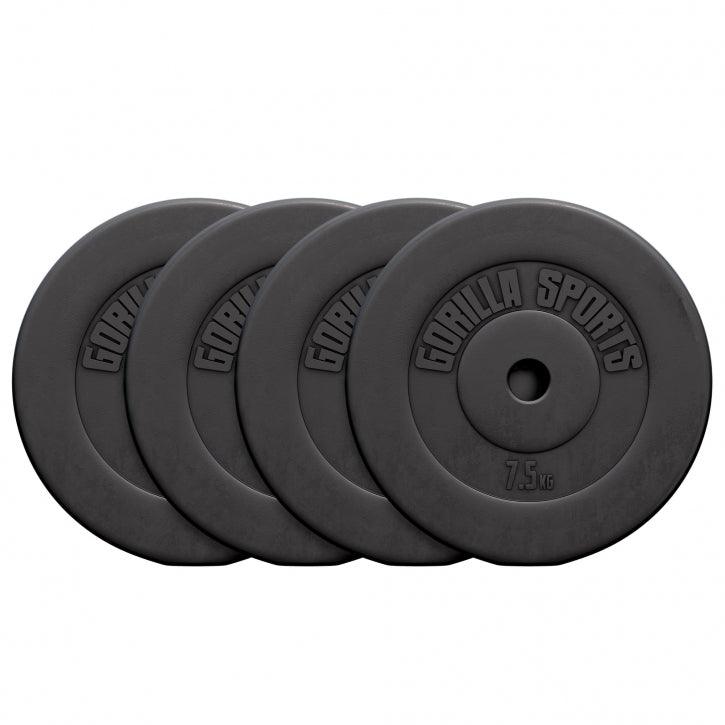 Discuri din plastic umplute cu ciment, 1.25 - 15kg, 30/31mm Gorilla Sports