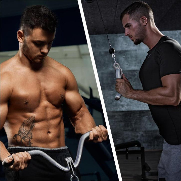 Mâner curl pentru triceps pivotant cromat - Gorilla Sports Ro