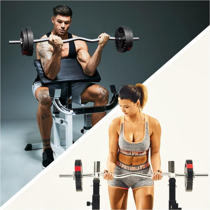 Set bară SZ și discuri cu grip 25 kg - Gorilla Sports Ro