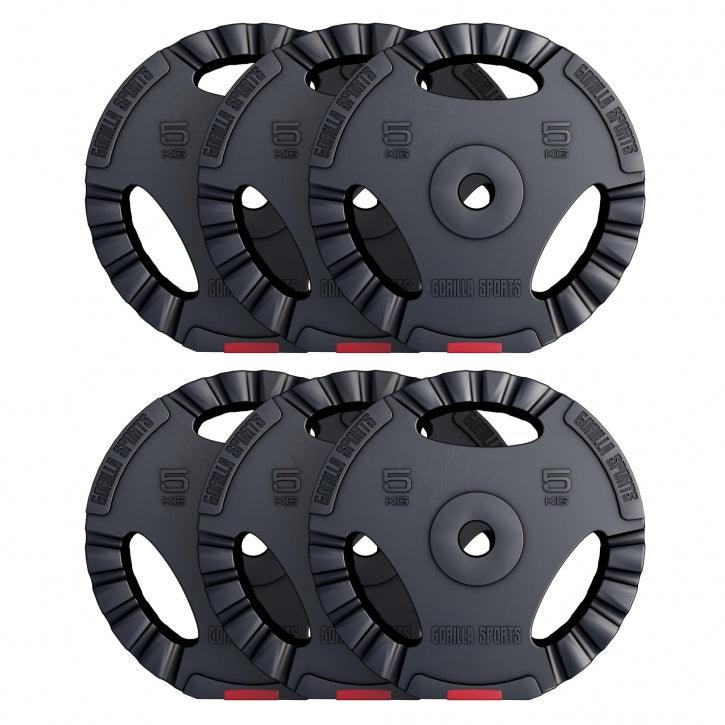 Discuri din plastic umplute cu ciment cu prinderi 1,25 - 15 kg 30/31mm Gorilla Sports