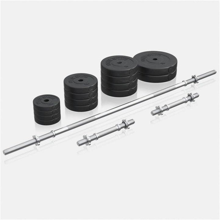 BANCA MULTIFUNCTIONALA FITNESS + SET GREUTĂȚI 100 KG 30/31 MM - Gorilla Sports Ro