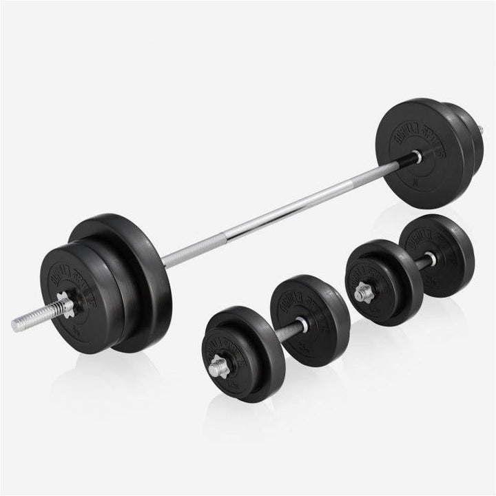 BANCĂ REGLABILĂ PIEPT CU SUPORT + SET DE GREUTĂȚI 100 KG 30/31 MM - Gorilla Sports Ro