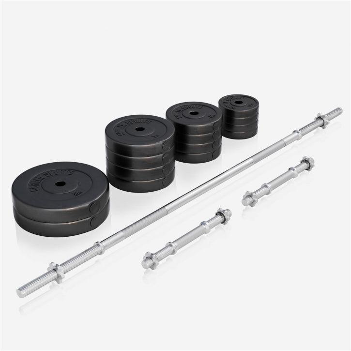 BANCĂ REGLABILĂ PIEPT CU SUPORT + SET DE GREUTĂȚI 100 KG 30/31 MM - Gorilla Sports Ro