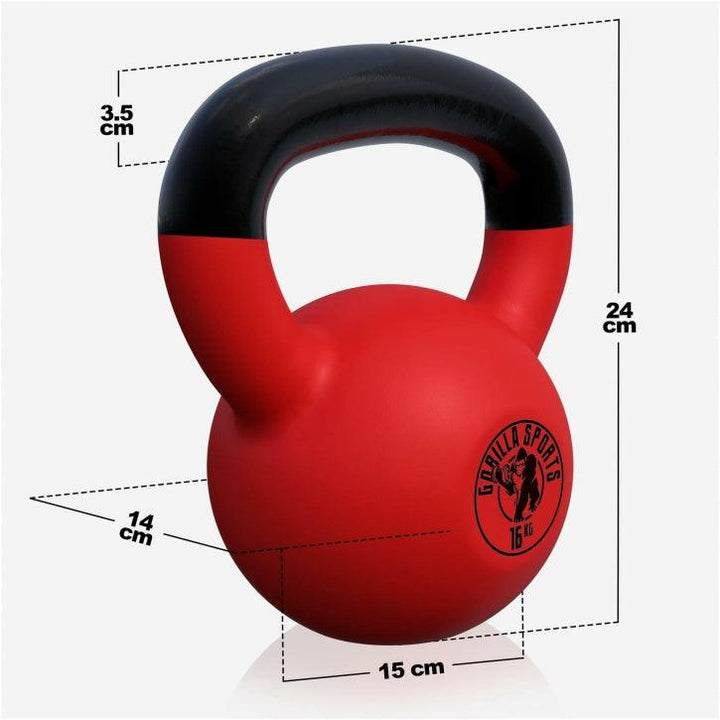 Kettlebell din fontă turnată cu înveliș de cauciuc - Gorilla Sports Ro