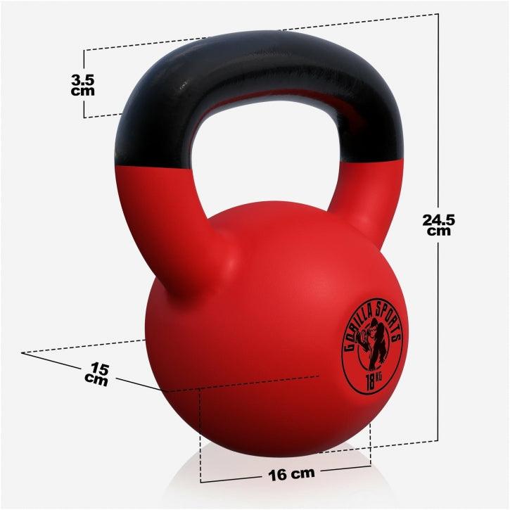 Kettlebell din fontă turnată cu înveliș de cauciuc - Gorilla Sports Ro