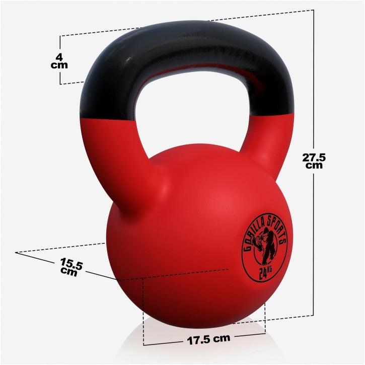 Kettlebell din fontă turnată cu înveliș de cauciuc - Gorilla Sports Ro