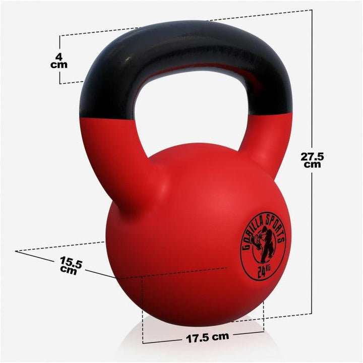 Kettlebell din fontă turnată cu înveliș de cauciuc - Gorilla Sports Ro