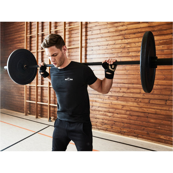 Mănuși de antrenament cu bandaj pentru articulații negru/gri S-XL - Gorilla Sports Ro