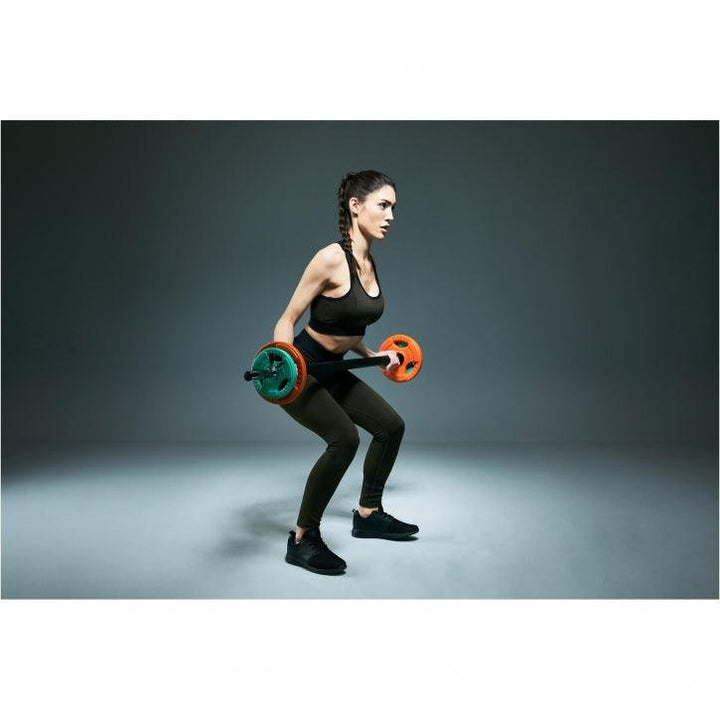 Discuri din fier cauciucat olimpice cu maner 1,25-25 Kg 50/51mm - Gorilla Sports Ro