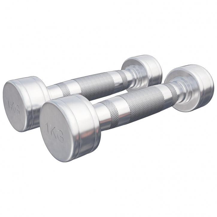 Set de 2 Gantere cromate cu greutate fixa, 2-30 Kg Gorilla Sports