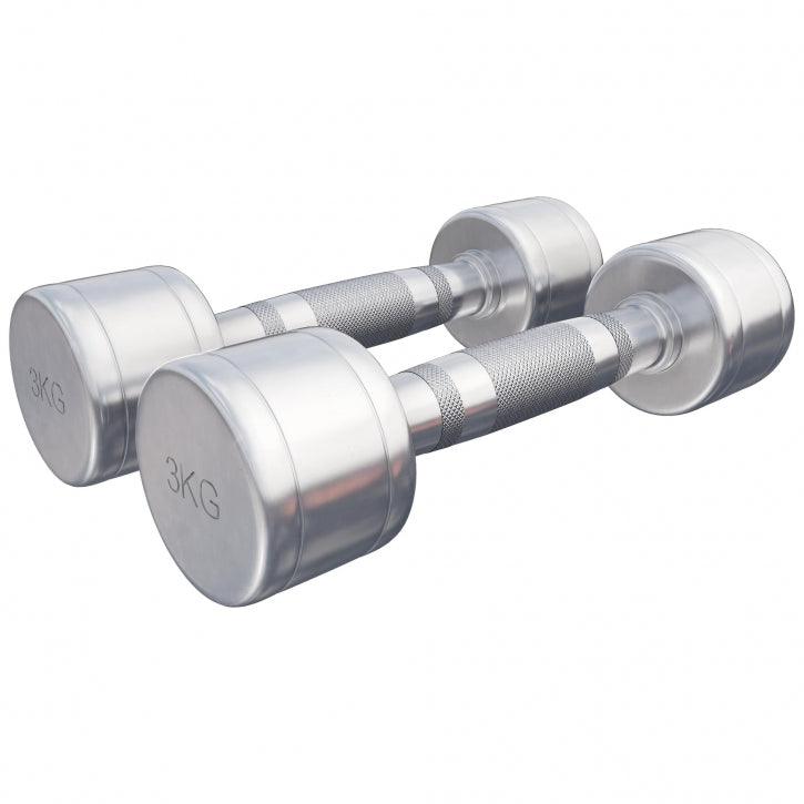 Set de 2 Gantere cromate cu greutate fixa, 2-30 Kg Gorilla Sports