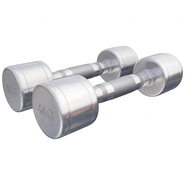 Set de 2 Gantere cromate cu greutate fixa, 2-30 Kg Gorilla Sports