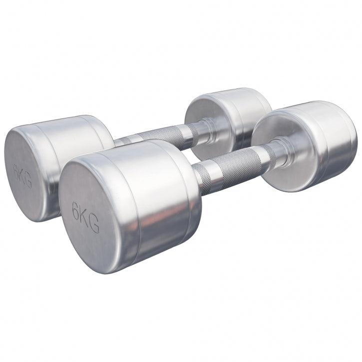 Set de 2 Gantere cromate cu greutate fixa, 2-30 Kg Gorilla Sports