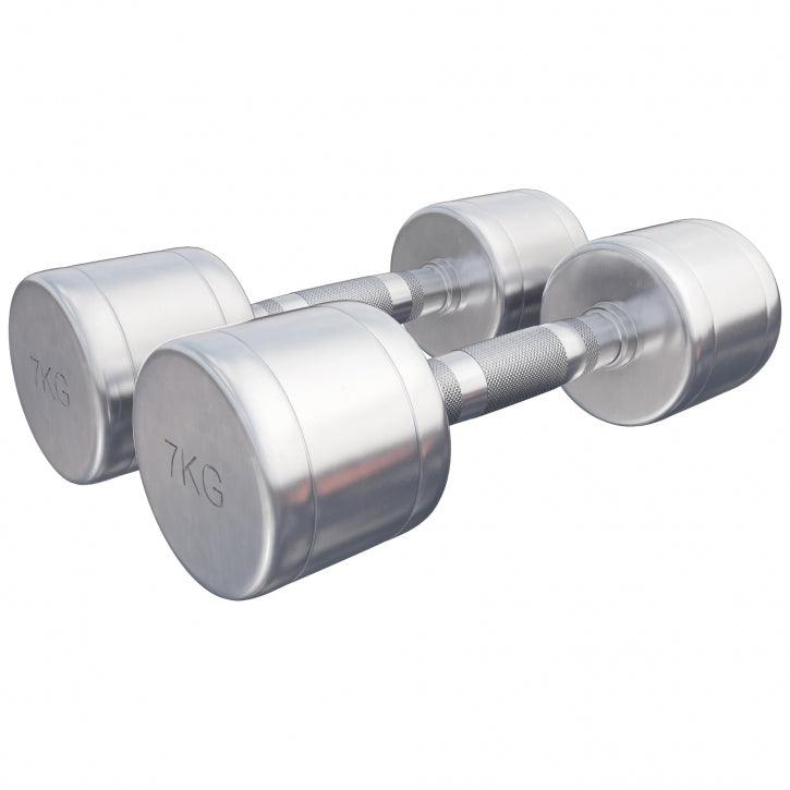 Set de 2 Gantere cromate cu greutate fixa, 2-30 Kg Gorilla Sports