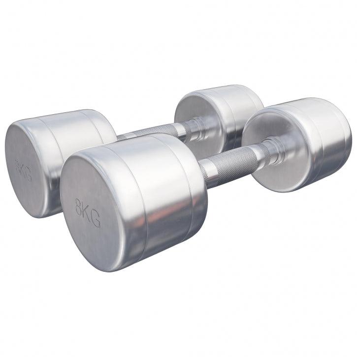 Set de 2 Gantere cromate cu greutate fixa, 2-30 Kg Gorilla Sports