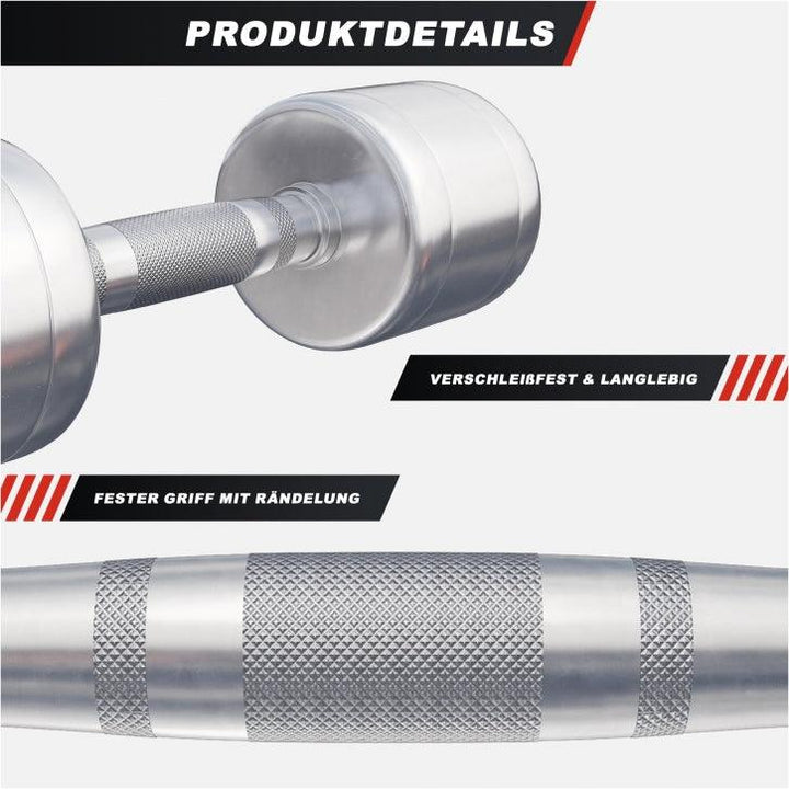 Set de 2 Gantere cromate cu greutate fixa - Gorilla Sports Ro