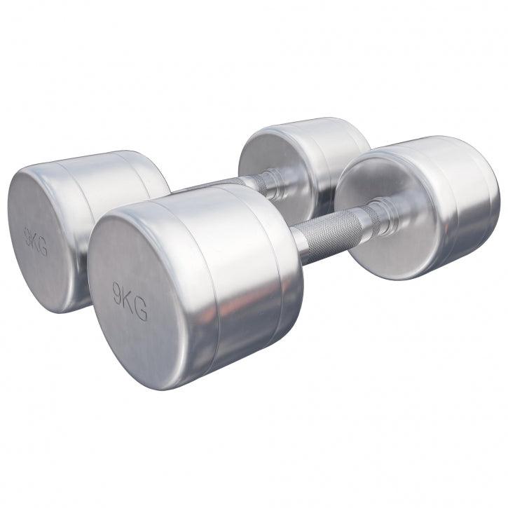 Set de 2 Gantere cromate cu greutate fixa - Gorilla Sports Ro