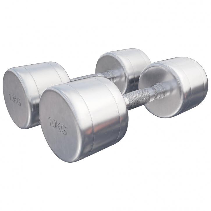 Set de 2 Gantere cromate cu greutate fixa, 2-30 Kg Gorilla Sports