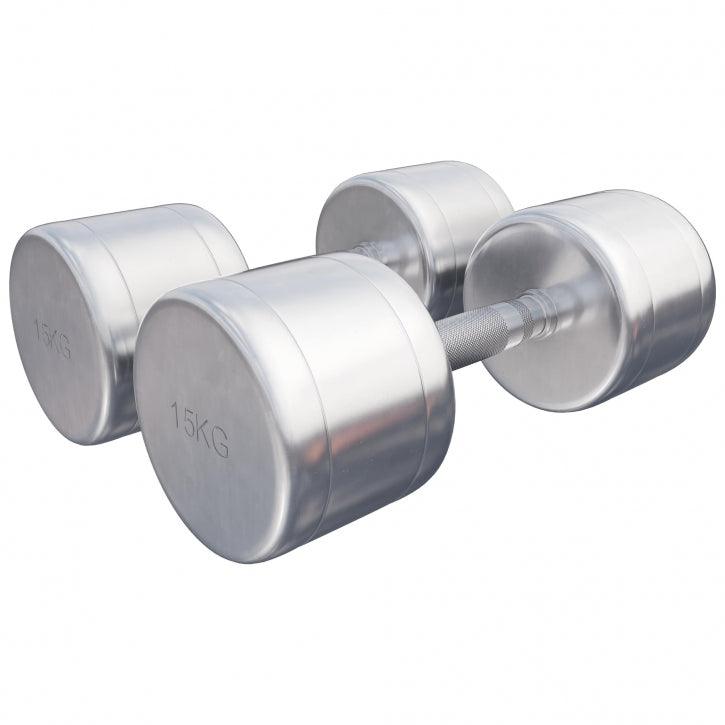 Set de 2 Gantere cromate cu greutate fixa, 2-30 Kg Gorilla Sports