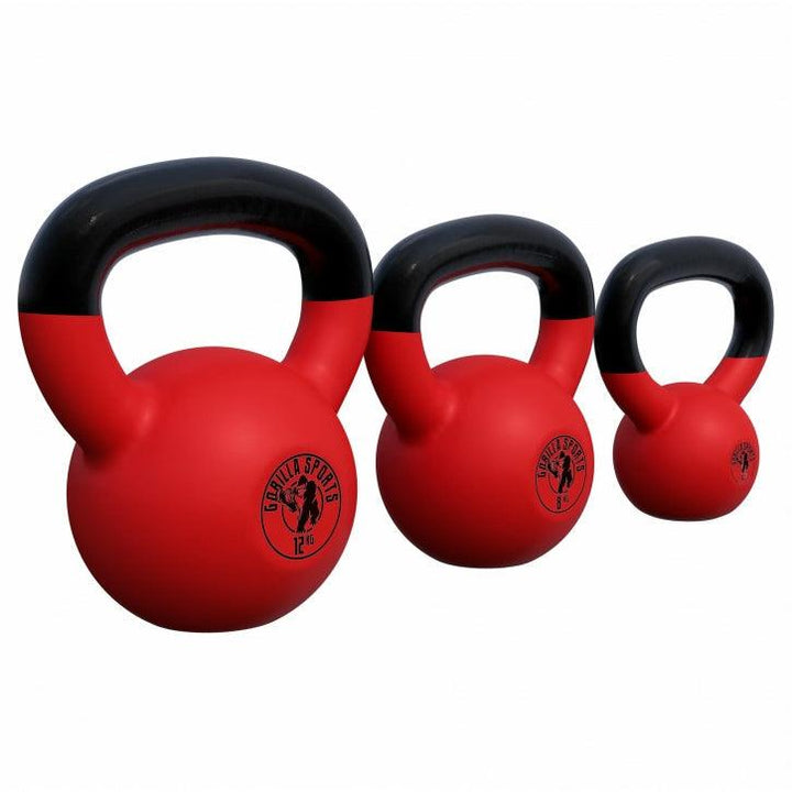 Kettlebell din fontă turnată cu înveliș de cauciuc 2-32 Kg Gorilla Sports