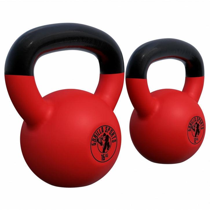 Kettlebell din fontă turnată cu înveliș de cauciuc 2-32 Kg Gorilla Sports