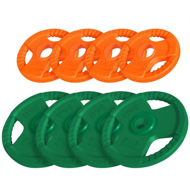 Discuri din fier cauciucat olimpice cu maner 1,25-25 Kg 50/51mm Gorilla Sports