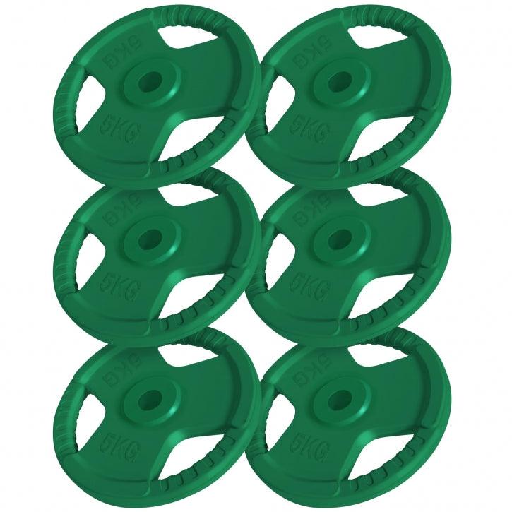 Discuri din fontă cauciucat cu grip 1,25-25Kg, 31mm Gorilla Sports