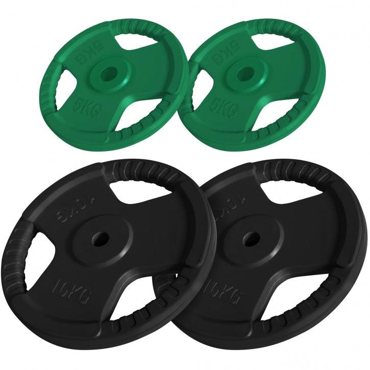 Discuri din fontă cauciucat cu grip 1,25-25Kg, 31mm Gorilla Sports
