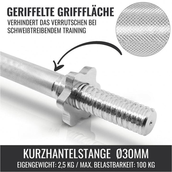 Set gantere din fontă cu înveliș din cauciuc și fixare cu cleme/piulite 20 kg - Gorilla Sports Ro