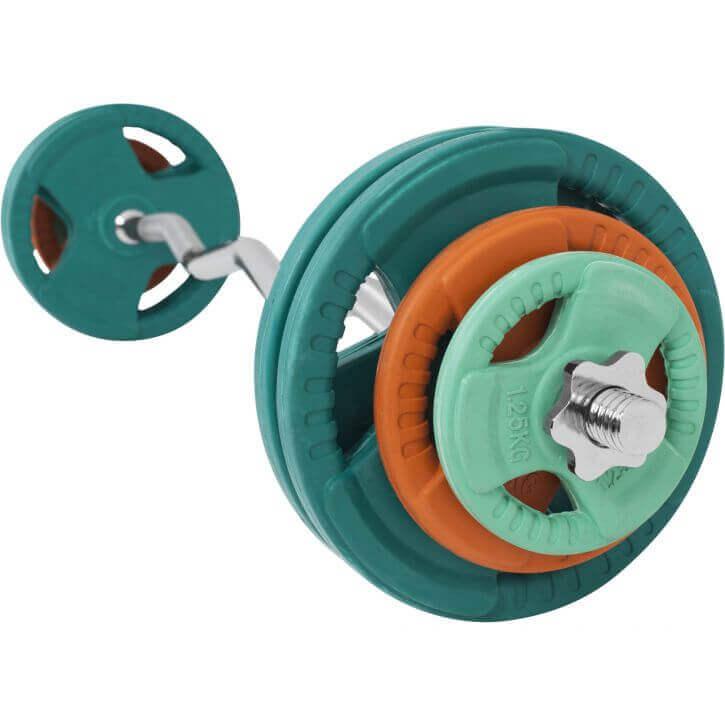 Set bara Z si discuri cauciucate, 35 KG, clema/stea Gorilla Sports