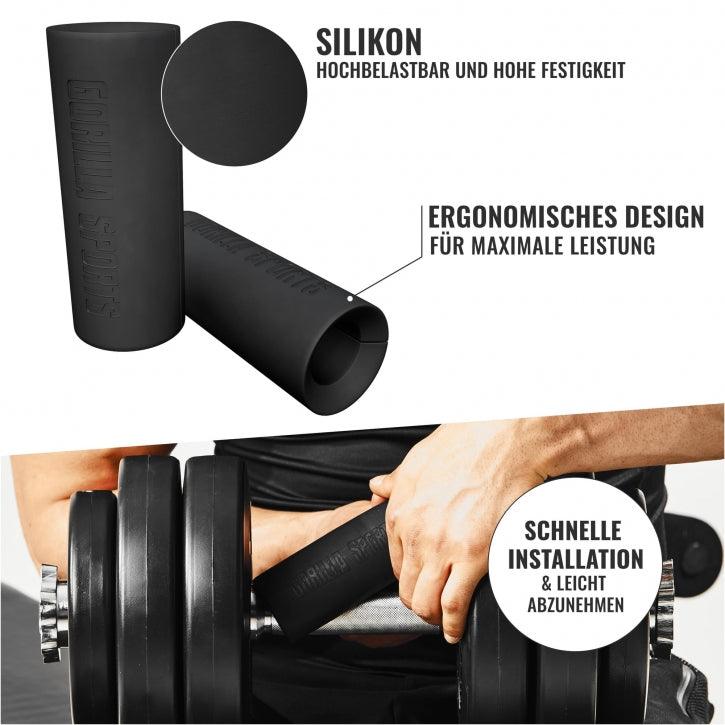 Mânere de gantere din silicon negru - Gorilla Sports Ro