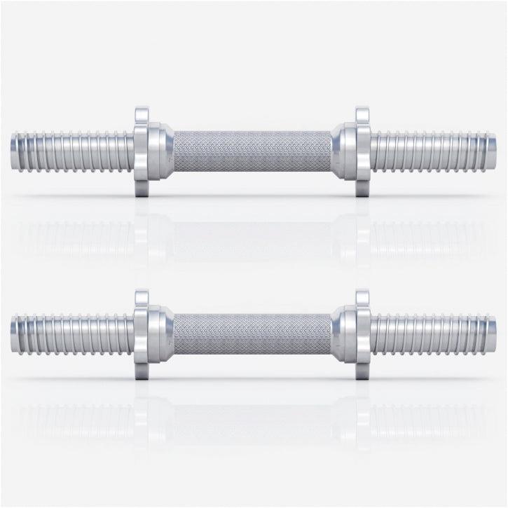 Set de 2 gantere 30/31 mm cromat de 42 cm cu piulite - Gorilla Sports Ro