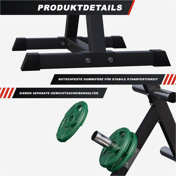 Suport discuri olimpice alb/negru - Gorilla Sports Ro