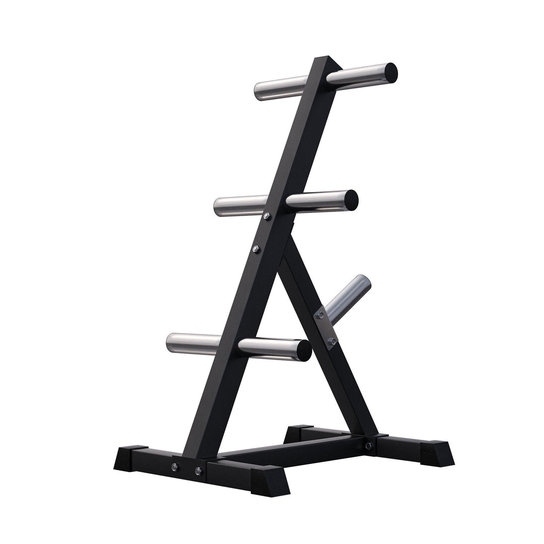 Suport discuri olimpice alb/negru - Gorilla Sports Ro