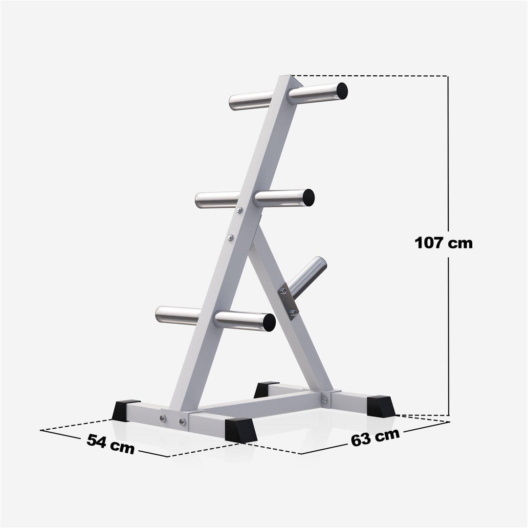 Suport discuri olimpice alb/negru - Gorilla Sports Ro