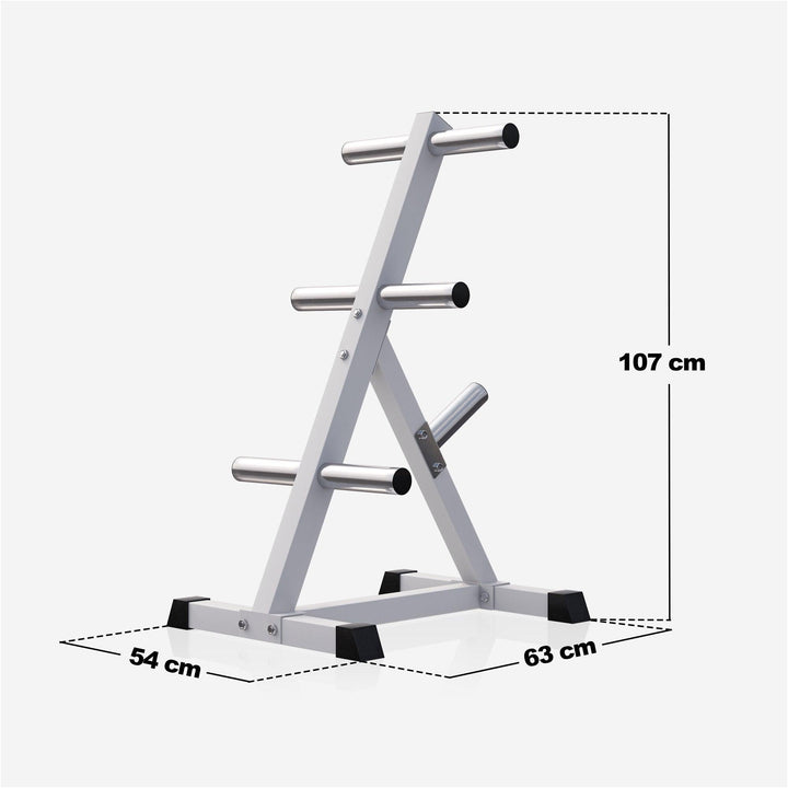 Suport discuri olimpice alb/negru - Gorilla Sports Ro