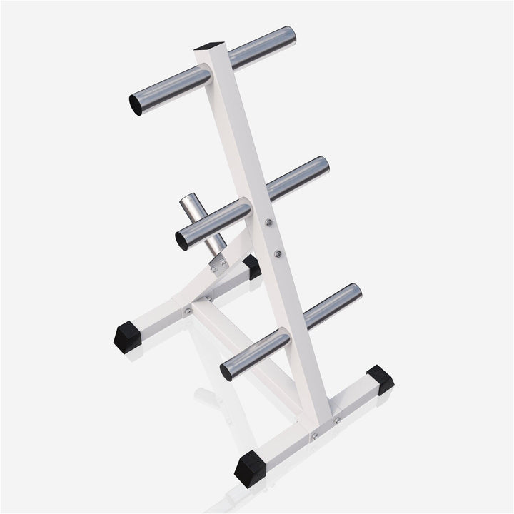 Suport discuri olimpice alb/negru - Gorilla Sports Ro