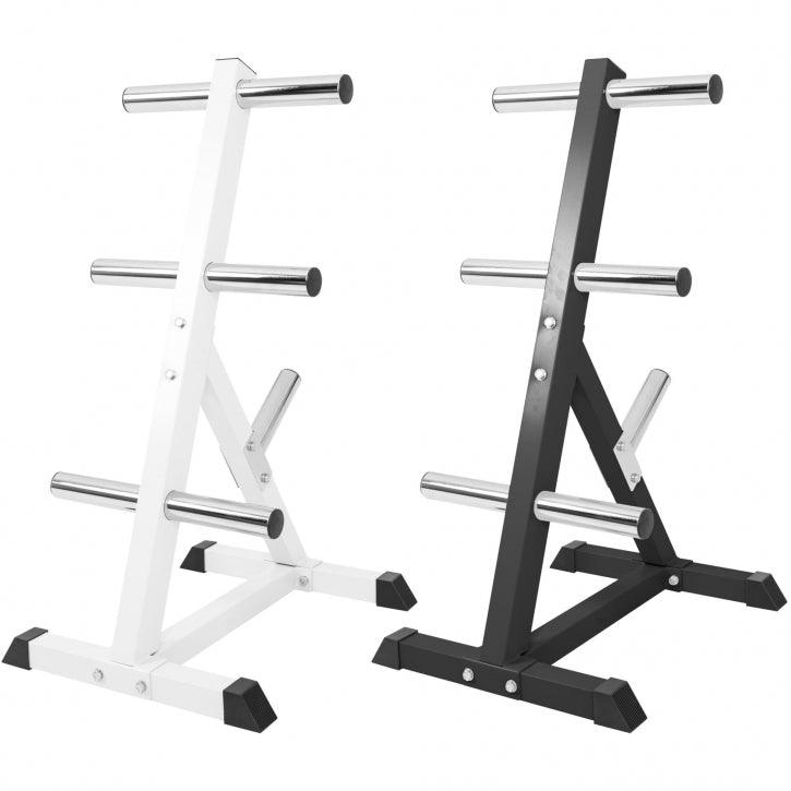 Suport discuri olimpice alb/negru - Gorilla Sports Ro