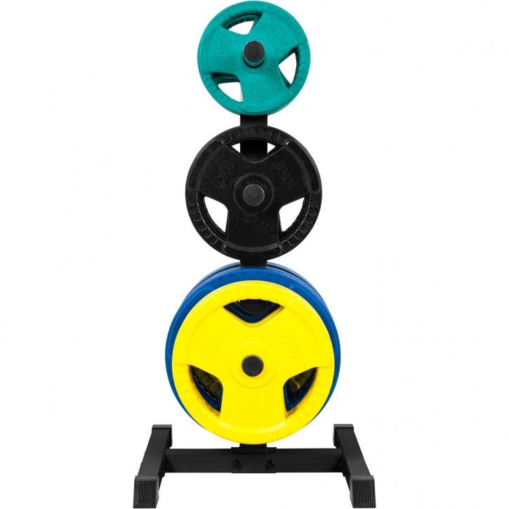 Suport discuri olimpice cu 3 bare 50/51 mm Negru/Alb - Gorilla Sports Ro